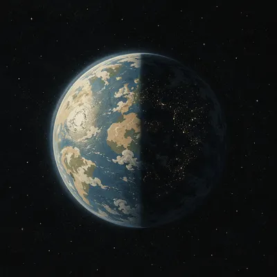 Creation Light Separating Earth and Darkness