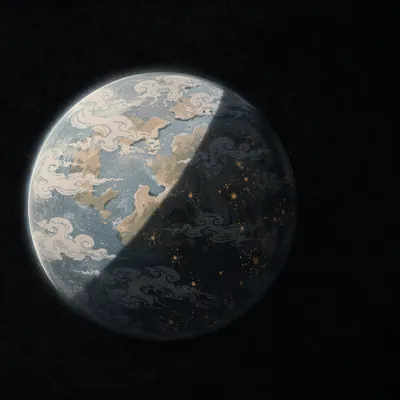 Creation Light Dividing Earth in Darkness