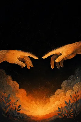 Creation Hands Dividing Light and Darkness