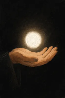 Creation Light Dividing Darkness in Hand