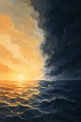 Primordial Ocean Dividing Light and Darkness