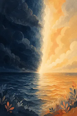 Light and Darkness Over Primordial Sea