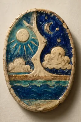 Creation Light and Darkness Ceramic Medallion