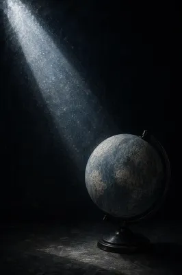 Creation Globe Divided by Light and Darkness