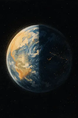 Creation Light Dividing Earth in Darkness
