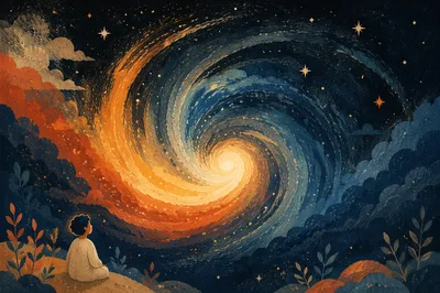 Creation Light and Darkness Cosmic Vortex