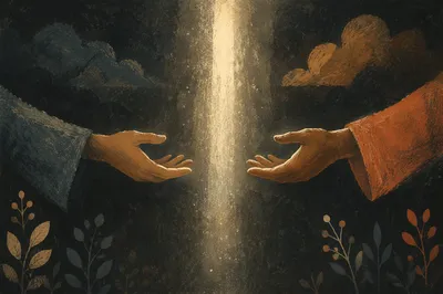 Creation Hands Dividing Light and Darkness