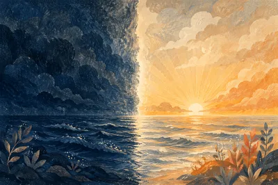 Light and Darkness Over Primordial Sea