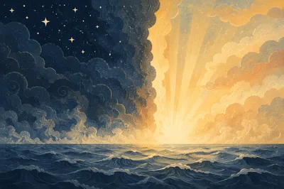 Creation Light Dividing Primordial Darkness