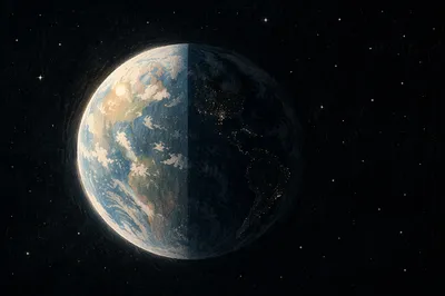Creation Light and Darkness Over Earth