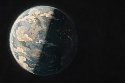 Creation Light Dividing Earth and Darkness