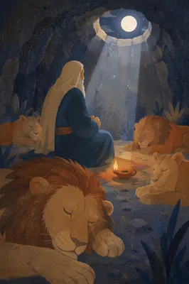 Daniel at Peace in the Lions Den