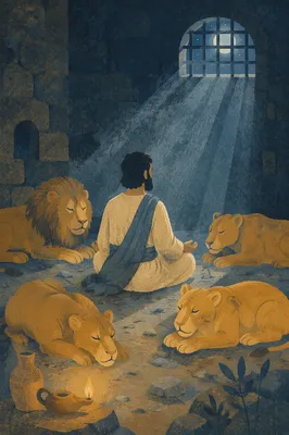 Daniel at Peace in the Lions Den
