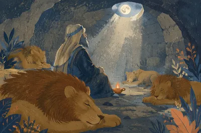 Daniel Resting Peacefully in the Lions Den