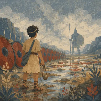 David Facing Goliath in Rainy Valley