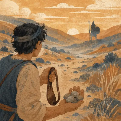 David’s Sling Before Goliath in the Valley