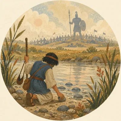 David Choosing Stones Before Goliath
