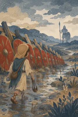 David Facing Goliath in Rainy Valley