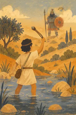 David Facing Goliath in Rocky Valley