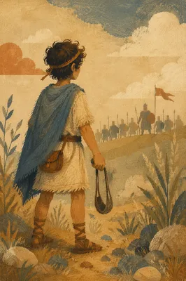 David Facing Goliath in Dawn Valley