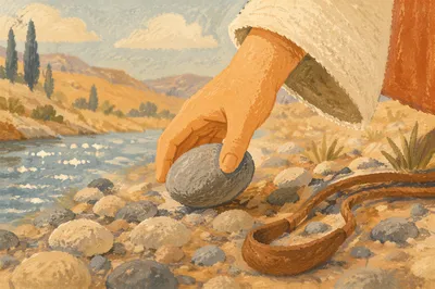 David’s Sling Stone in Ancient Valley