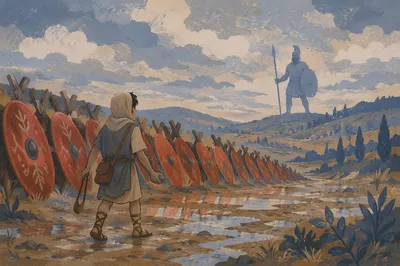 David Facing Goliath in Rainy Valley