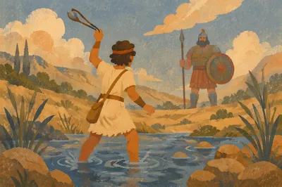 David Facing Goliath in Rocky Valley