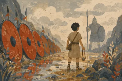 David Facing Goliath in Rainy Valley