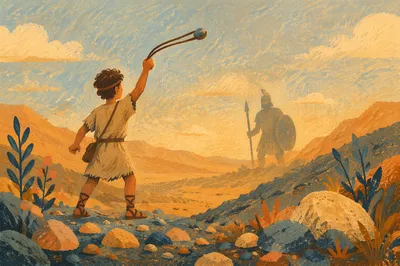 David with Sling at Dawn Valley