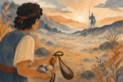 David’s Sling Before Goliath in the Valley