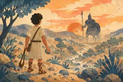 David Faces Goliath at Sunrise