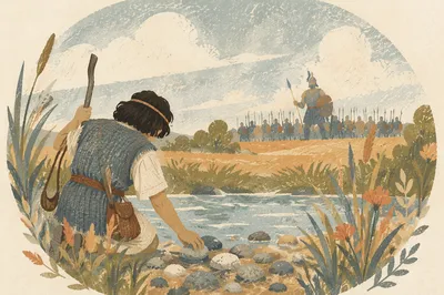 David Choosing Stones Before Goliath