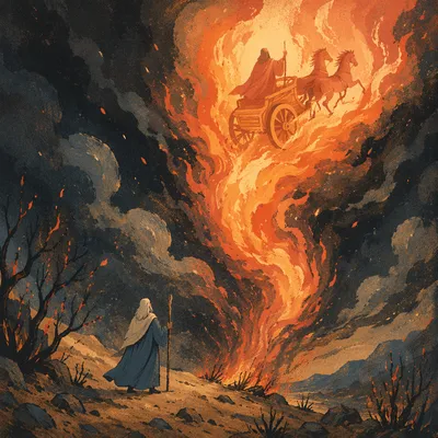 Elijah Ascending in Fiery Chariot