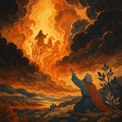 Elijah Ascending in Fiery Chariot