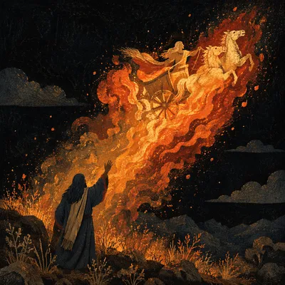 Elijah Ascending in Fiery Chariot