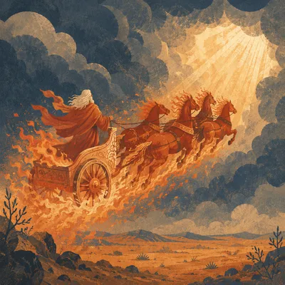 Elijah Ascending in Fiery Chariot