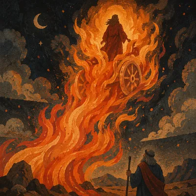 Elijah Ascending in Fiery Chariot