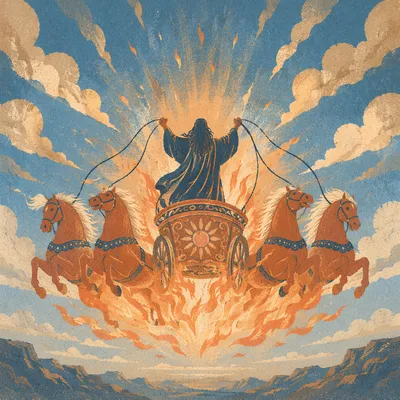 Elijah Ascending in Fiery Chariot