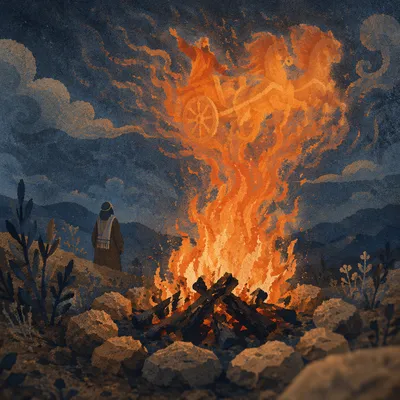 Elijahs Fiery Chariot Ascends at Twilight