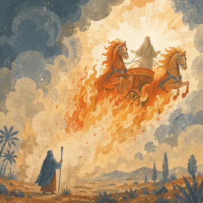 Elijah Ascending in Fiery Chariot