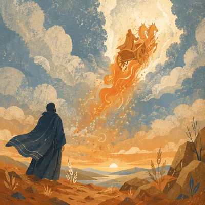 Elijahs Fiery Chariot Ascending at Dawn