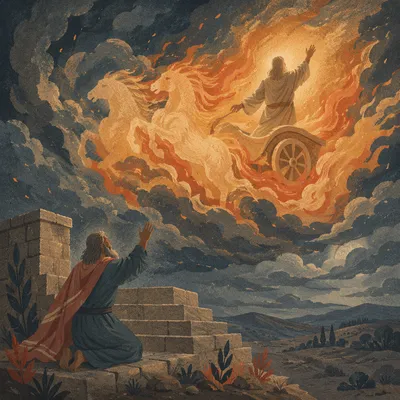 Elijah Ascending in Fiery Chariot