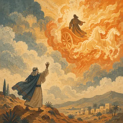 Elijah Ascending in Fiery Chariot