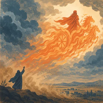 Elijah Ascending in Fiery Chariot