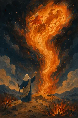 Elijah Ascending in Fiery Chariot