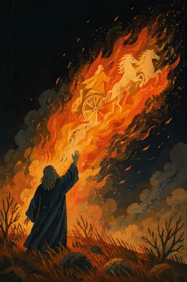 Elijah Ascending in Fiery Chariot
