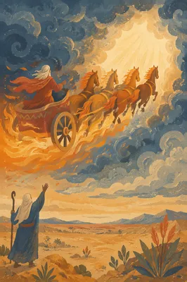 Elijah Ascending in Fiery Chariot