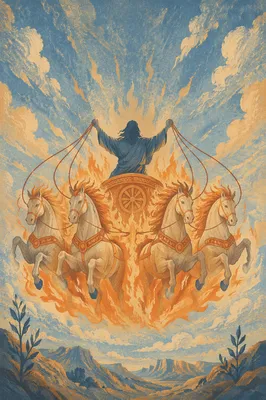 Elijah Ascending in Fiery Chariot