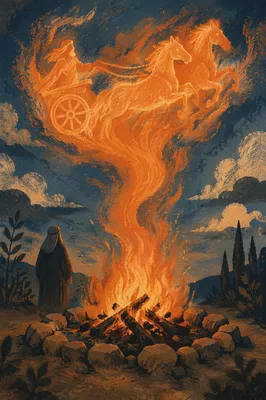 Elijah Ascending in Fiery Chariot
