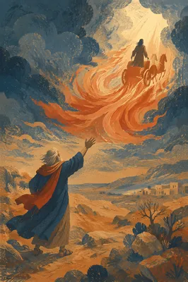 Elijah Ascending in Fiery Chariot